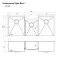 thumbnail image 2 of Zline Slt-45 Breckenridge 45" Undermount Triple Basin Stainless Steel Kitchen Sink -, 2 of 7