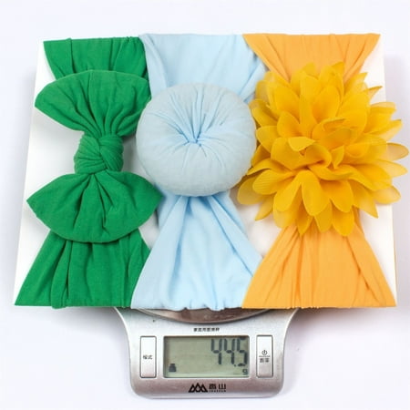 

Aayomet Toddler Baby Boys Girls Stretch Solid Lace Flower Knotted Hairband Headwear Headband 3pcs Set Baby Hair Bows