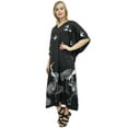thumbnail image 2 of Bimba Women's Bird Print Black Satin Maxi Kaftan Caftan Designer Long Coverup-4, 2 of 5