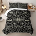 thumbnail image 2 of Homewish Skull Months Dragonflies Twin Quilt Set,Grunge Damask Twin Coverlet Set,Halloween Duvet,2 Pieces, 2 of 7