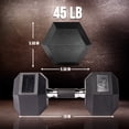 thumbnail image 3 of PRISP Rubber Encased Hex Dumbbell - Cast Iron Hand Weight for Home Gym, Exercise and Fitness with Rubber Grip; Sold Individually, 3 of 8