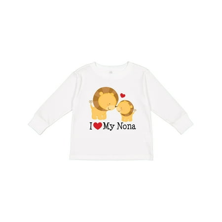 

Inktastic I Love My Nona Gift Toddler Boy or Toddler Girl Long Sleeve T-Shirt