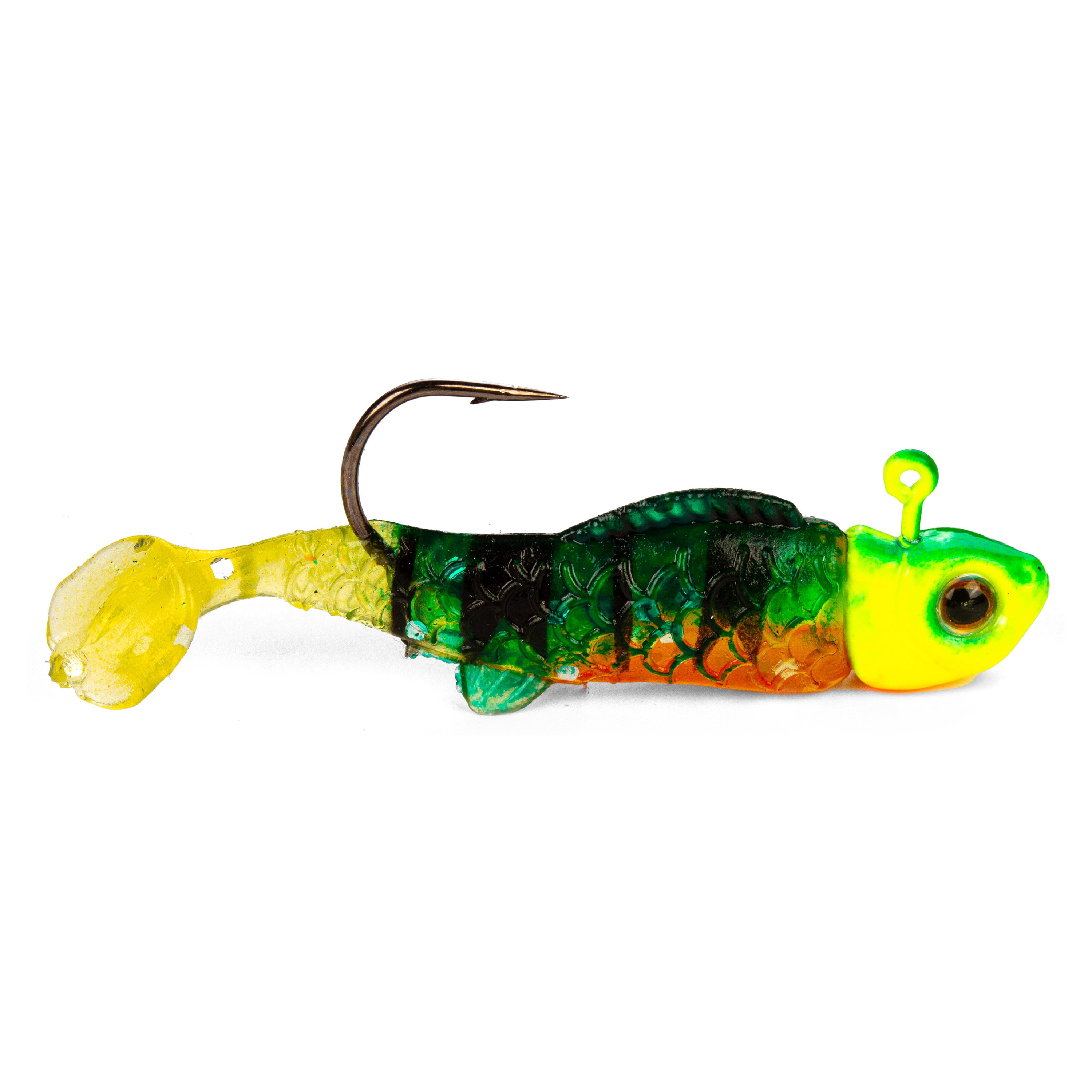Ozark Trail Freshwater Rigged Paddle Tail Minnow Fishing Lure, Fire Tiger, 1/16 oz