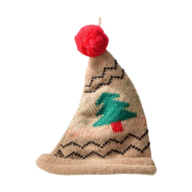 Mini Gorro Navideño De Punto Yuyangstore Gorro De Invierno Claro Café 20 cm x 16 cm