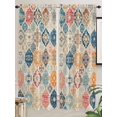 thumbnail image 2 of Living Room Curtains 72 Inches length, Boho Morocco Window Treatment Curtain Drapes, Retro Farmhouse Ethnic Neutral Aesthetic Light Filtering Drapes for Bedroom Laundry Room, 52"x72", 2 Panels, 2 of 7