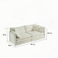 thumbnail image 2 of White 2-Piece Upholstered Chenille Sofa Set (Living Room, 2 Seater), 2 of 10
