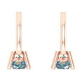 thumbnail image 4 of 0.2 ct Lever-Back Drop Dangle Earrings for Women | 3.0mm Round Cut Blue Moissanite | 14K Rose Gold, 4 of 5