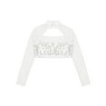 thumbnail image 4 of Zaldita Kids Girls Sequin Mock Neck Long Sleeve Gymnastics Dance Crop Top Jazz Hip Hop Athletic Shirt Streetwear Silver 10, 4 of 6