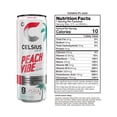 thumbnail image 3 of Celsius Peach Vibe Sparkling White Peach, Sugar Free Energy Drink, 12 Fl Oz (Pack Of 12), 3 of 5