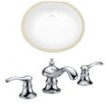 thumbnail image 1 of 19.5-in. W CUPC Oval Bathroom Undermount Sink Set In White - Chrome Hardware AI-22919, 1 of 6