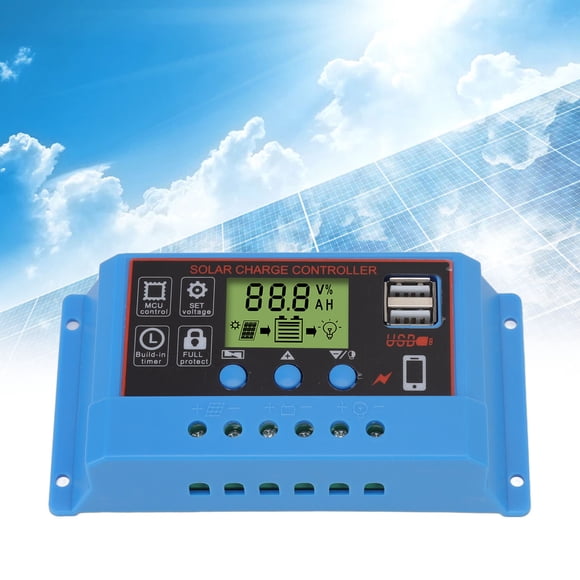 Controlador De Carga Solar De 12V 24V, Parámetros De Carga Ajustables Del Controlador Solar Para Cartelera