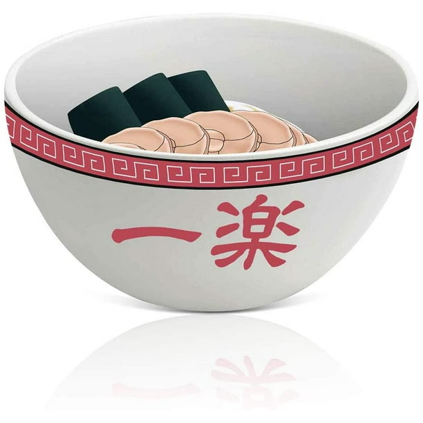 Naruto Ramen Bowl 24 oz with Chopsticks, Green Black color, Best for Gifting