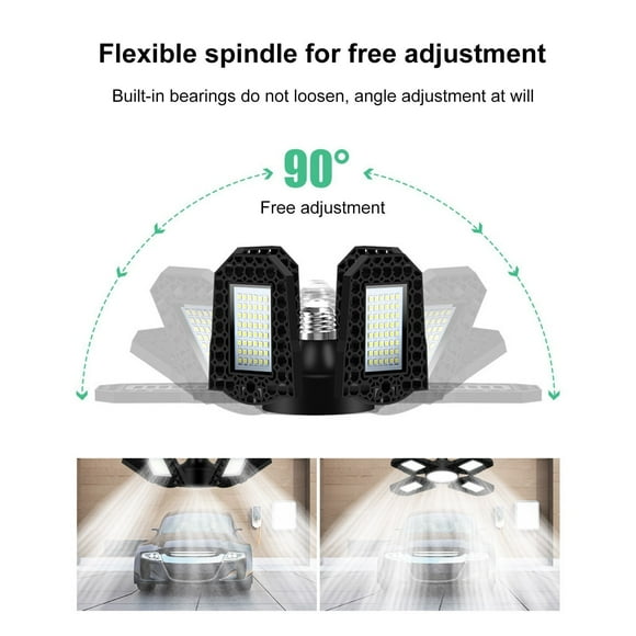 LED Garage Light E27 Folding Transformer Garage Light 100W High Power Industrial Lighting Light Quad Leaf