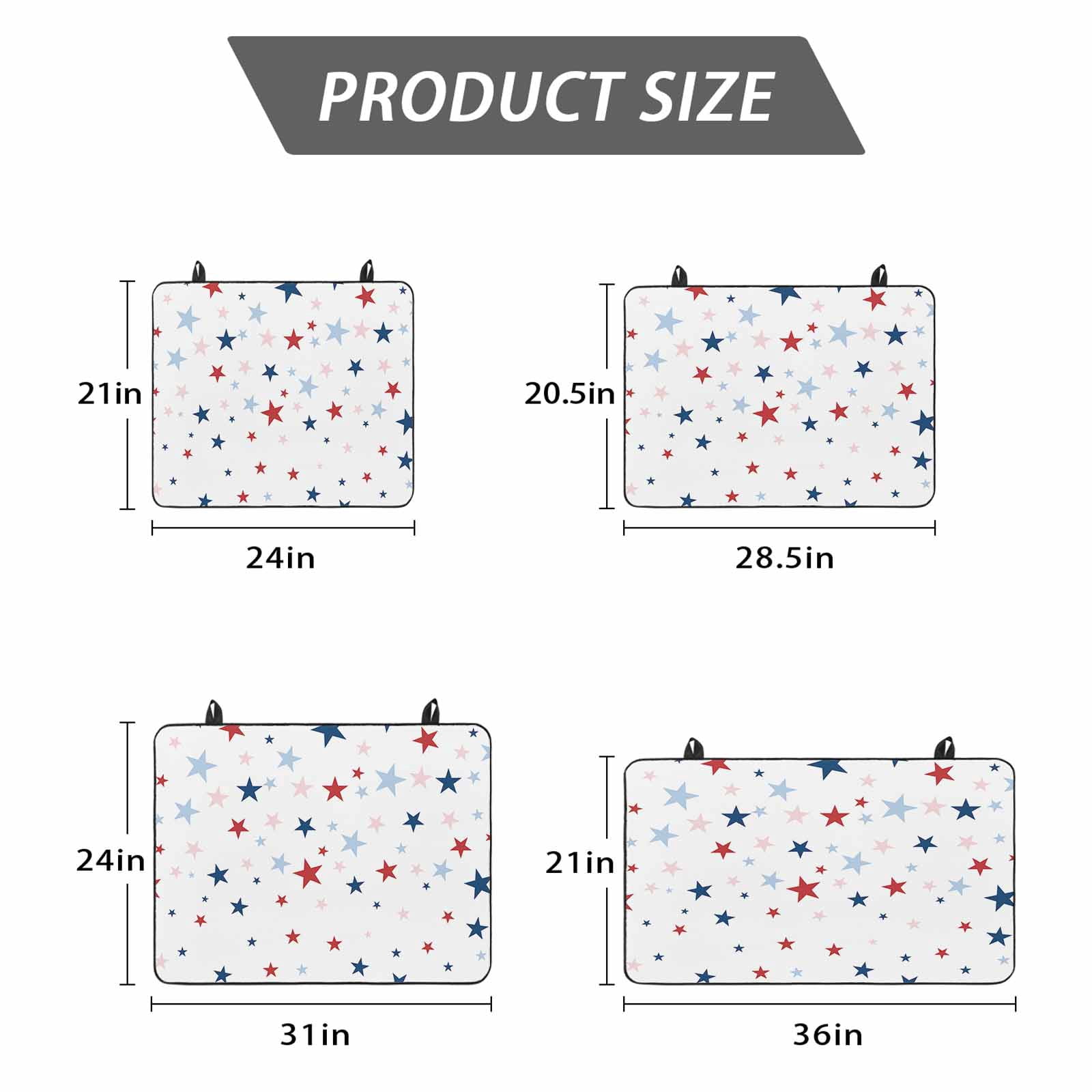 Independence Five-pointed Star Shining Stove Top Cover for Electric Stove, Heat-proof & Non Slip Glass Top Stove Cover Protector, White American Flag Day Kitchen Flat Cooktop Rubber Mat 24x21 Inches