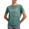 thumbnail image 5 of Womens Open Back Workout Top Twist Back Backless Athletic Shirt Breathable Summer Yoga Running Gym Activewear, 5 of 9
