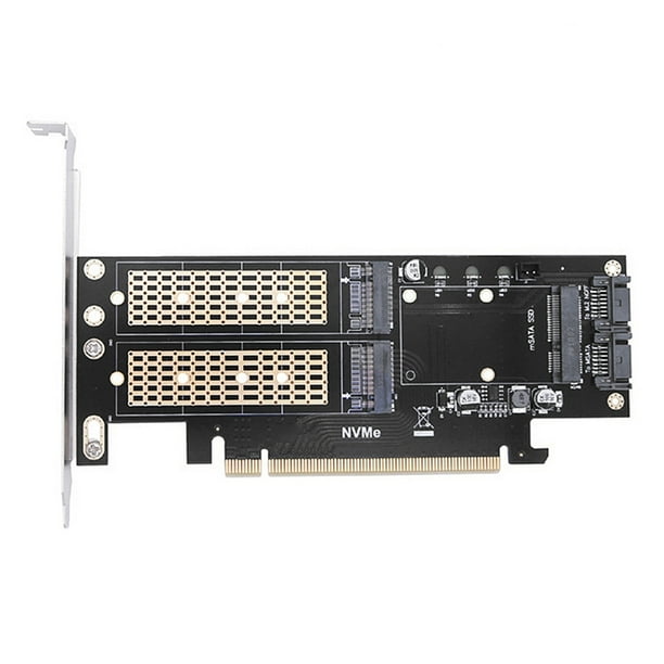 Adaptador de expansión 3 en 1 M2 NVMe SSD NGFF a PCIE 4X Tarjeta de expansión útil Negro