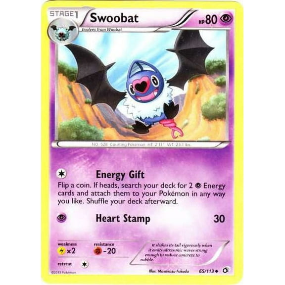 Pokemon Legendary Treasures Uncommon Swoobat #65