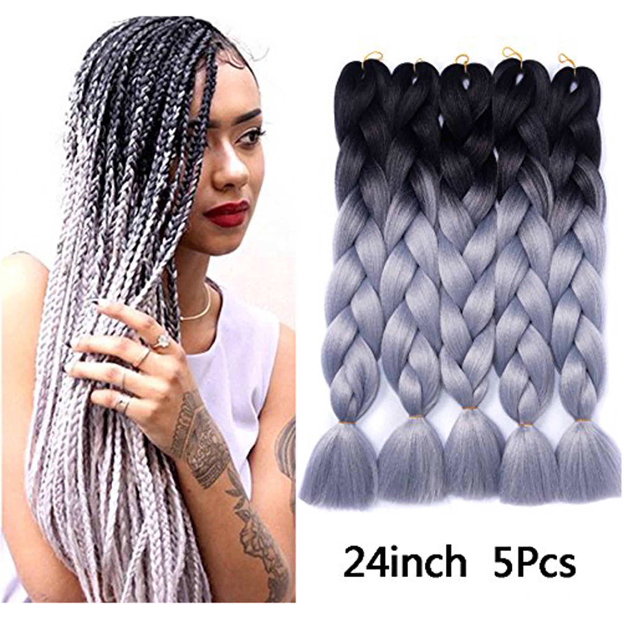 Nk Beauty 24inch 5pcs Lot Ombre Braiding Hair Kanekalon Synthetic