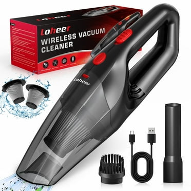 Loheer Car Vacuum Cordless, Portable Handheld Vacuum Cleaner, Rechargeable with 2 Stainless Filter