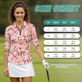 thumbnail image 7 of Uorisanigo Pink Heart Womens Quick Dry Athletic Polo Shirts Comfortable Polyester Spandex Fabric Women's 3/4 Sleeve Golf Top with Zipper Soft Relaxed Casual Tennis Tops Size XL, 7 of 7