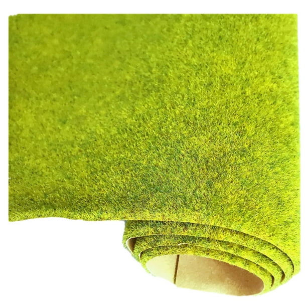 Advancent Estera de césped artificial de PVC para decoración interior o exterior Esteras de césped artificial de amplia aplicación Artesanía 103 amarillo verde