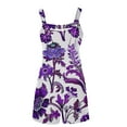 thumbnail image 4 of DDAPJ pyju Jumpsuits Shorts for Women Floral Printed Casual Summer Rompers Sleeveless Loose Shorts Overalls Jumpers Wide Leg Short Jumpsuit with Pockets 2025 Spring Savings Purple XXL, 4 of 5