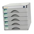 thumbnail image 3 of GUOOL File Cabinet Aluminum Alloy with Lock Business Desktop Drawer Filing Cabinet With 5 Drawers, 3 of 9