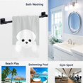 thumbnail image 2 of GZHJMY Cute Cartoon Maltese Dog Print Soft Absorbent Guest Hand Towels for Bathroom, Hotel, Gym and Spa (16 x 30 Inches,Gray), 2 of 4