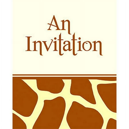 Animal Print Giraffe You're Invited Party Invitations With White Envelopes - 8/Pack (897224)