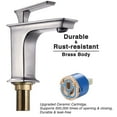 thumbnail image 4 of Aquaterior Modern 1 Hole Vanity Sink Faucet Square Cold & Hot Water Tap Nickel 3.75 lbs, 4 of 10