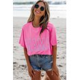 thumbnail image 1 of Je Suis une Accro de la Mode T-Shirt Néon à Lettrage « MAMA » Rose Vif, 1 of 8