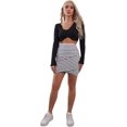 thumbnail image 5 of Women's Cross Wrap Striped High Waist Short Bodycon Skirt, 5 of 5
