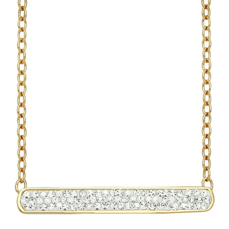 Luminesse Bar Necklace with Swarovski Crystals in 18kt Gold-Plated Sterling Silver