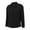 Black, variant on Women's Fashion Casual Button Down Shirt, Crinkle Fabric Solid Color Long Sleeve Top with Side Slit Design, Breathable Relaxed Blouse for Everyday Wear as a Shirt or Light Jacket Dark Blue XXL