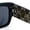 Brown Skull, variant on Locs Mens Day of Dead Skull Print Thick Arm Rectangle Horn Rim Sunglasses Beige