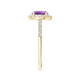 thumbnail image 3 of ANGARA Natural Round 1.15 ct Amethyst Halo Ring with Diamond Accents in 14K Yellow Gold for Women (Size-7mm) | February Birthstone, Anniversary, Jewelry Gift for Women | Natural Amethyst Ring, 3 of 9