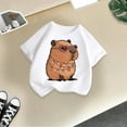 thumbnail image 4 of Suilloe Toddler Girls T-Shirt Short Sleeve Capybara Print Round Neck Tee Kids Girls Daily Wear School Outdoor Play Comfortable T-Shirts,8 -10 Years, 4 of 4