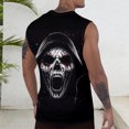 thumbnail image 4 of adaychics Men Skull Tank Top Gothic Novelty Graphic Tank Top Sleeveless Workout Shirt for Streetwear Holiday Party, 4 of 7