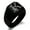 Black, variant on Stainless Steel Letter K Initial Floral Monogram Engraved Engraved Square Flat Top Biker Style Polished Signet Ring