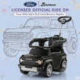 thumbnail image 6 of iYofe Toddler Push Car with Parent Handle, Licensed Ford Bronco Raptor 3-in-1 Ride on Toys for Toddlers with Music, Horn, Under Seat Storage, Black, 6 of 8