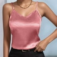 thumbnail image 6 of Aboser Womens Silky Satin Camisole Tops Trendy Shiny Party Shirt Stretchy Spaghetti Strap Cami Tank Top Comfy V Neck Undershirt Loose Fit Camisoles, 6 of 6