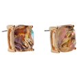 thumbnail image 6 of Faceted Sea Shell Square Stud Earrings Cushion Cut Statement Post Ear Studs by Humble Chic NY, Simulated Abalone, Simulated Labradorite, Brown, Green, Gold-Tone, 6 of 6