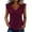Hot Pink-02, variant on Perfectbot Women's Casual V-Neck Blouse, Ruffle Sleeves Side Buttons Lightweight Summer Top Cotton Blend