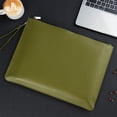 thumbnail image 6 of Leather Document Bag A4 Zippered Portfolio Folder Waterproof File Organizer Briefcase Pouch with Detachable Handle for Business Meetings Office School Travel Storage, 6 of 6