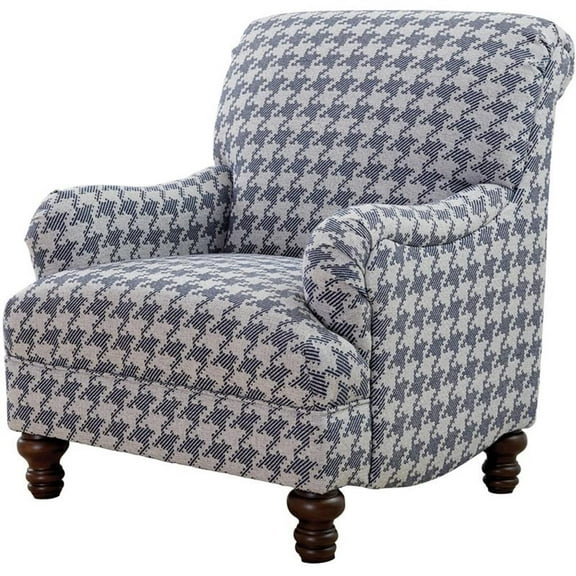 Glenn Recessed Arms Accent Chair Blue
