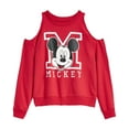 thumbnail image 2 of Evy of California Disney Big Girls Cold Shoulder Mickey Mouse Sweatshirt, 2 of 3