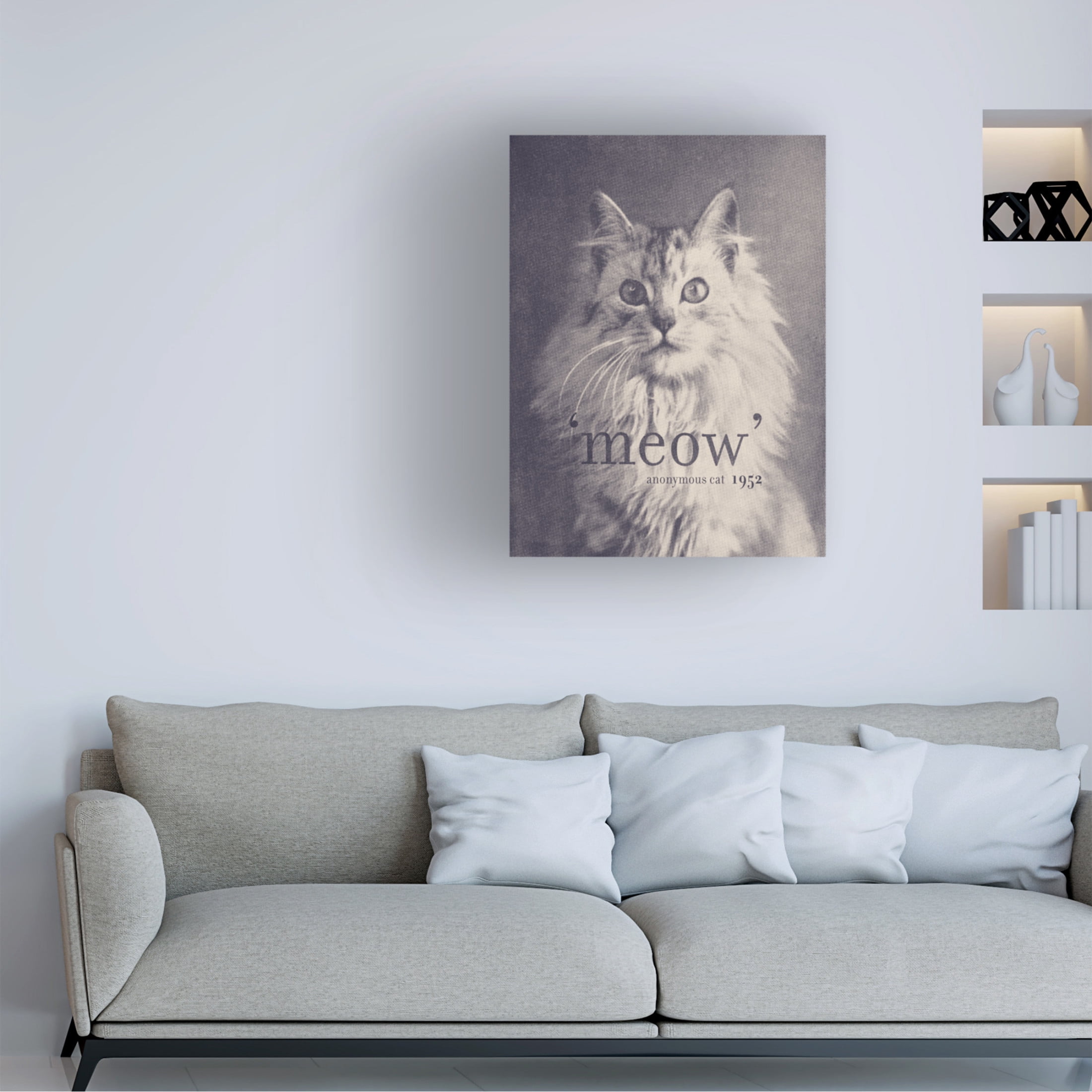 Trademark Fine Art Florent Bodart  Famous Quote Cat Canvas Wall Art