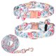 thumbnail image 1 of Collar y correa para perro con hebilla dorada fuerte ajustable con hermosa pajarita y ribete floral Adepaton CPB-US-YY32-1, 1 of 5