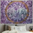 thumbnail image 2 of Chilfamy Elephant Tapestry Wall Hanging Hippie Bohemian Mandala Wall Art With Metallic Shine tapestries Purple and Silver Painting, 2 of 6