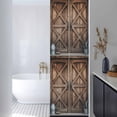 thumbnail image 3 of Retro Brown Door Window Privacy Film, Country Vintage Wooden Door Static Cling UV Sun Blocking Heat Control Window Tint Day and Night, Non-Adhesive One Way Windows Privacy Cover 17.7''x78.7'', 3 of 7